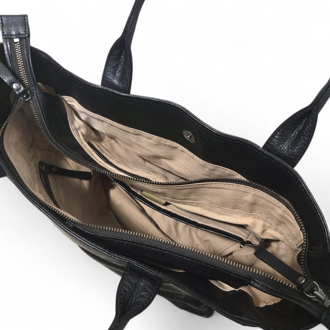 IKETEI LUC 오일 소가죽 토트백 블랙 포터 스타일 상품이미지5