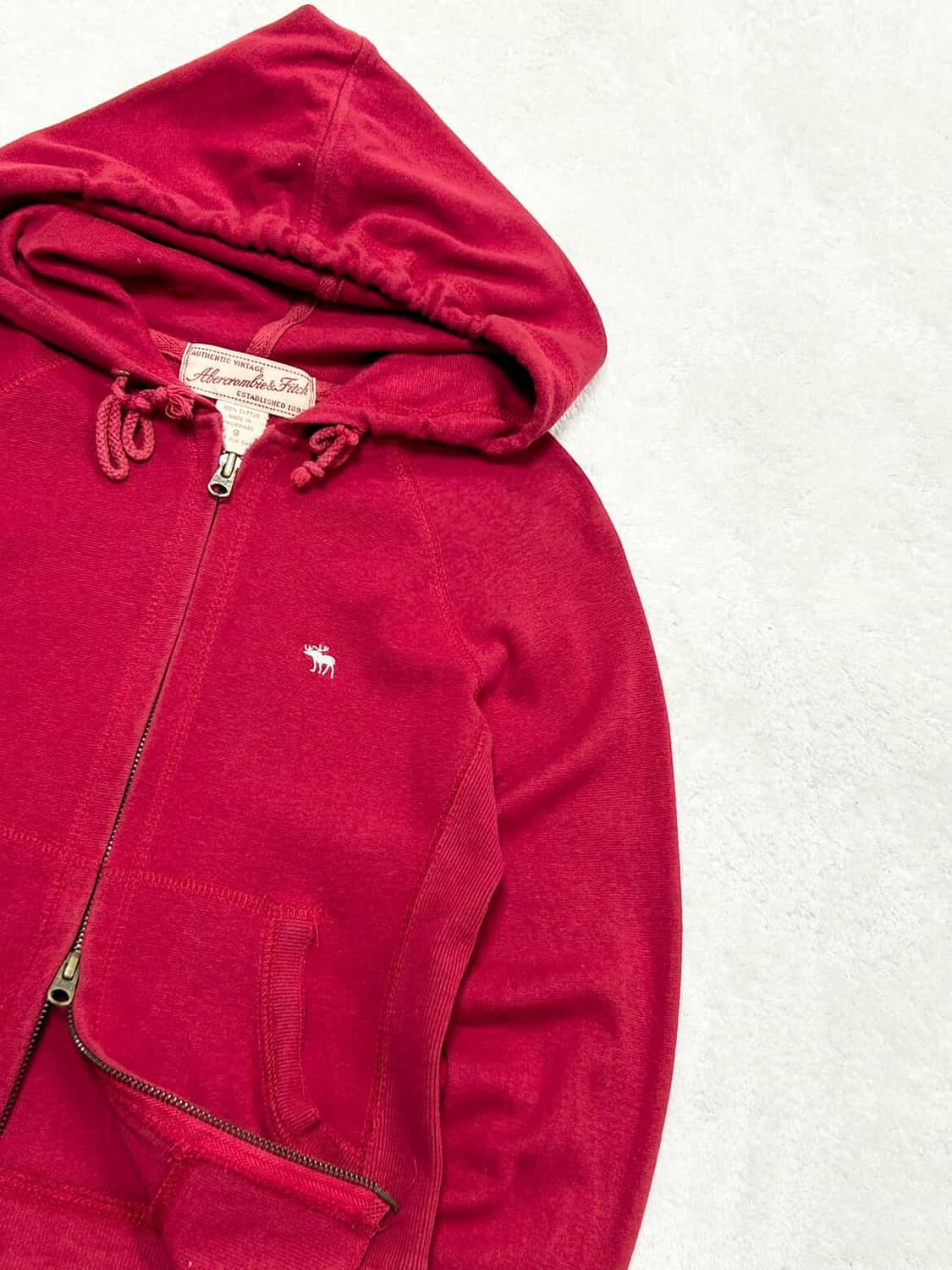 아베크롬비 순록 딥레드 투웨이 후드집업 상품이미지6