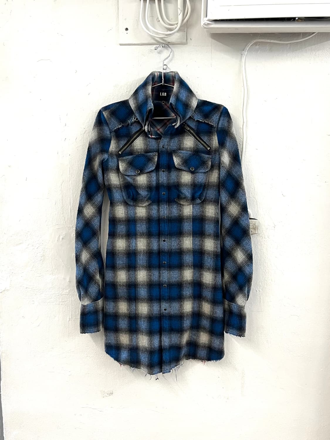 LGB 울 플란넬 그런지 롱셔츠 상품이미지1