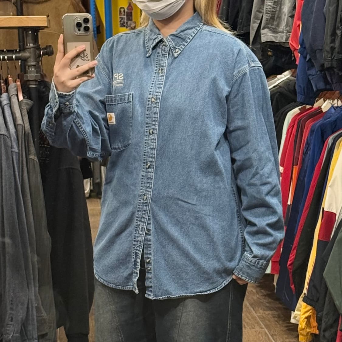 [HI] 칼하트 긴팔 데님셔츠 블루 상품이미지4