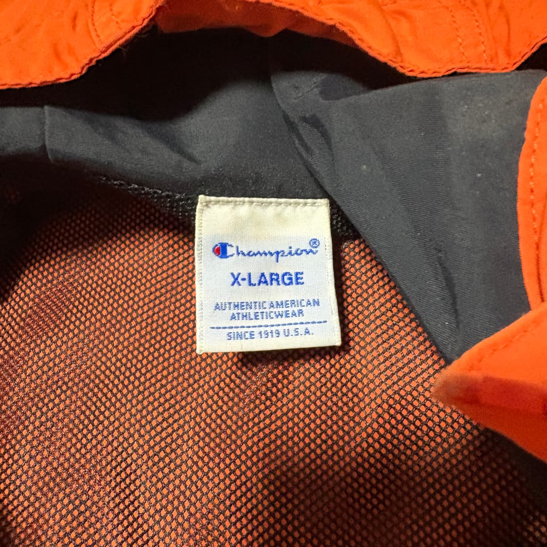 챔피온 오렌지 올드스쿨 나일론 후드 아노락 바람막이 XL 상품이미지4