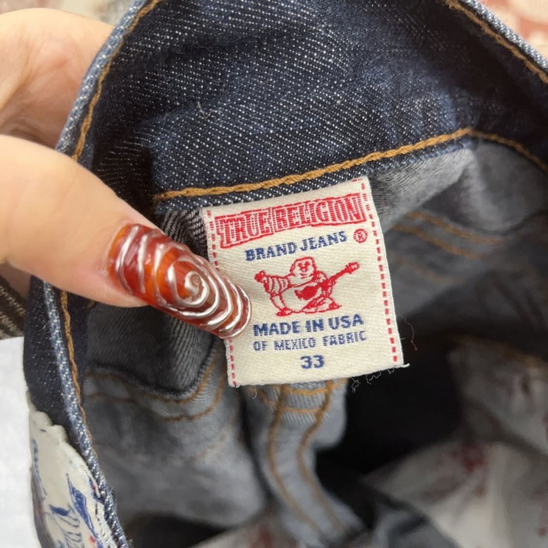 트루릴리전 스트레이트 빈티지 스티치 데님팬츠 33인치 C09486 상품이미지6