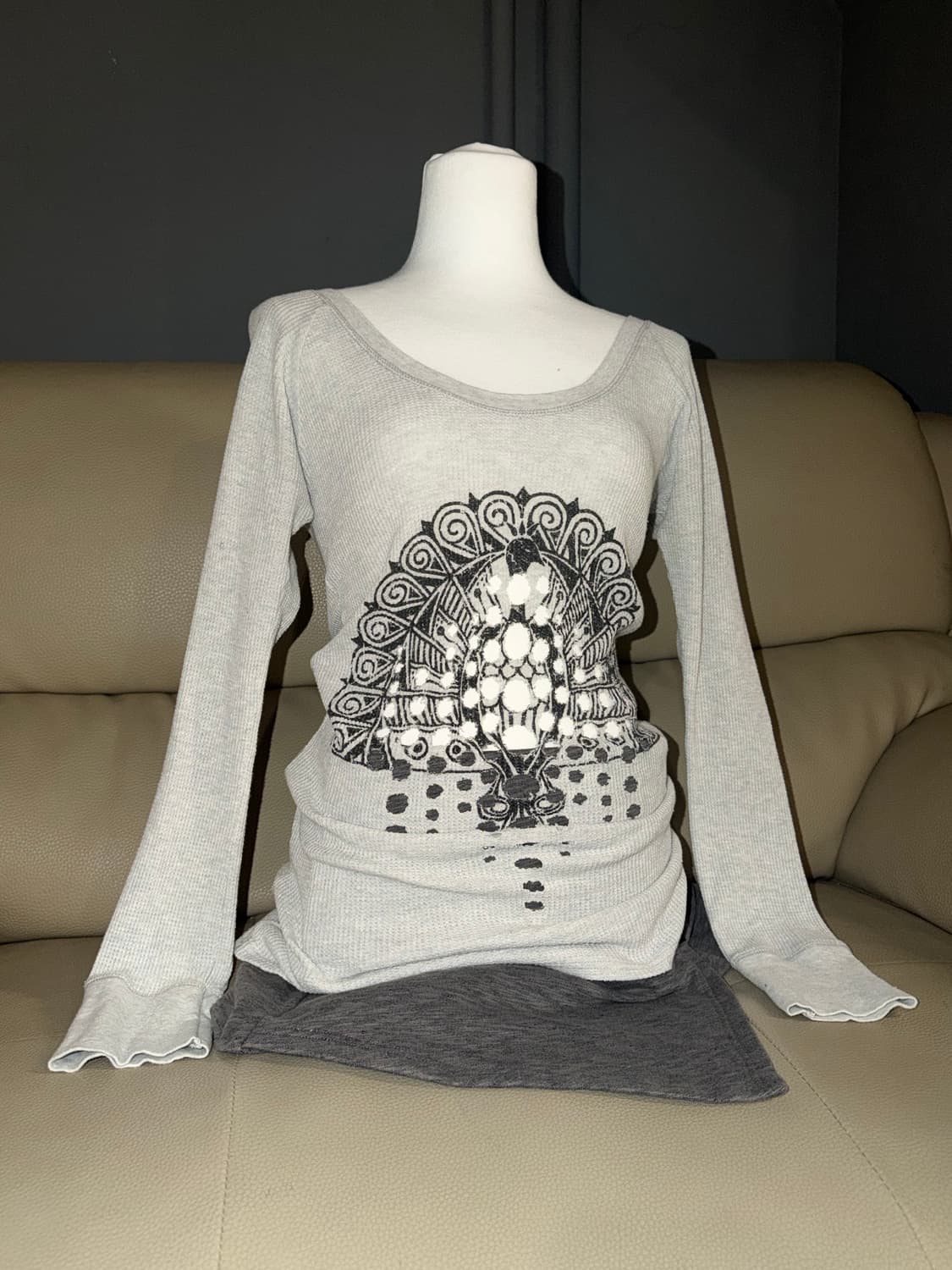 cut-out detail ribbed long sleeve 상품이미지1