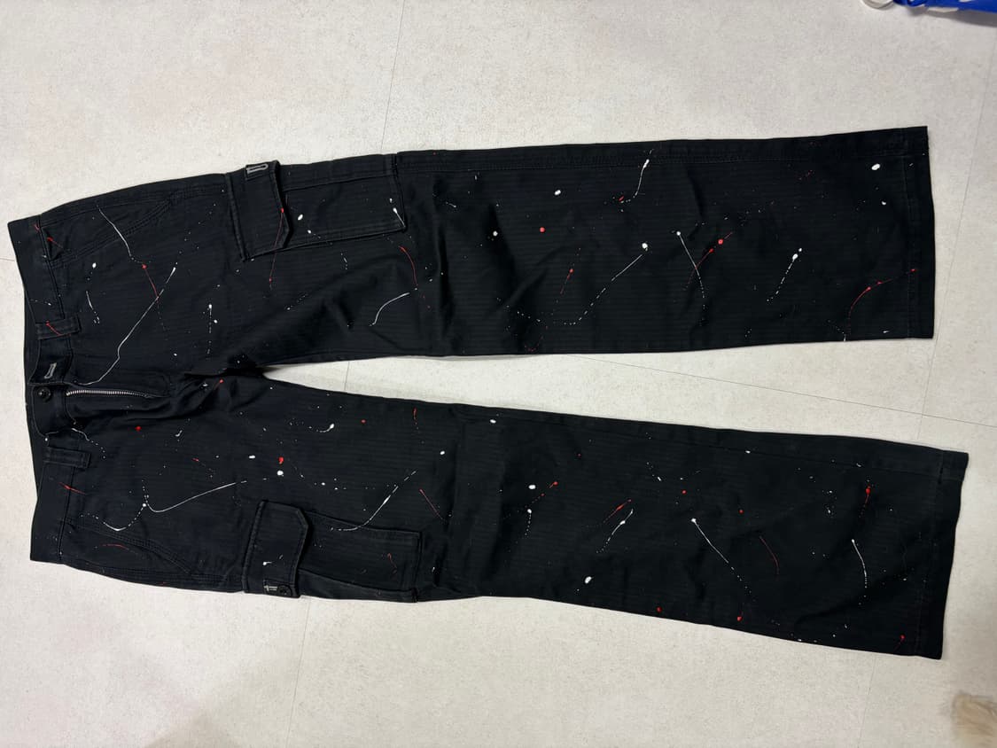 라코스테 올드스쿨 오버핏 카고팬츠 페인팅 커스텀 32 상품이미지3