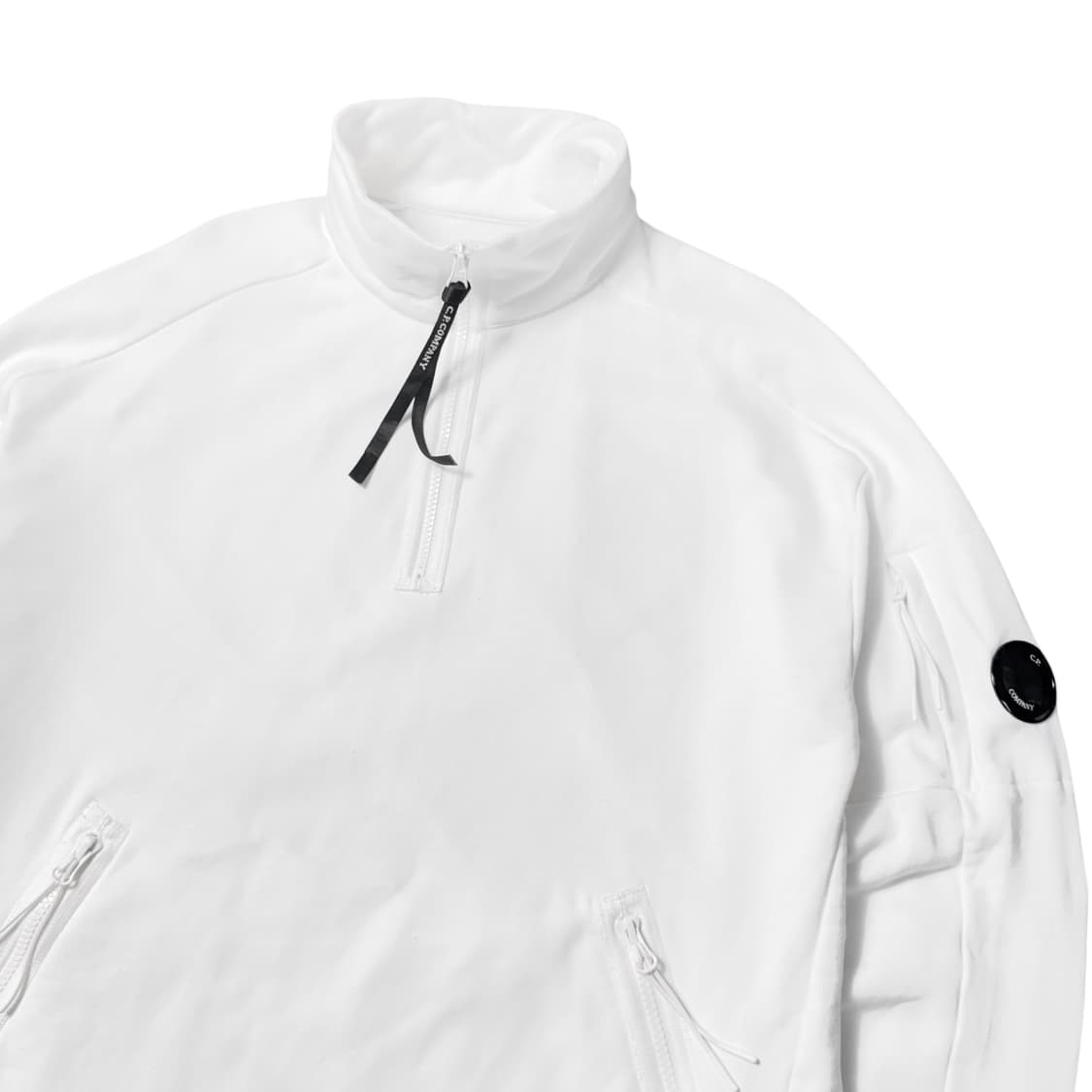 (L) C.P. Company 라이트 플리스 하프집업 스웻셔츠 화이트 상품이미지5