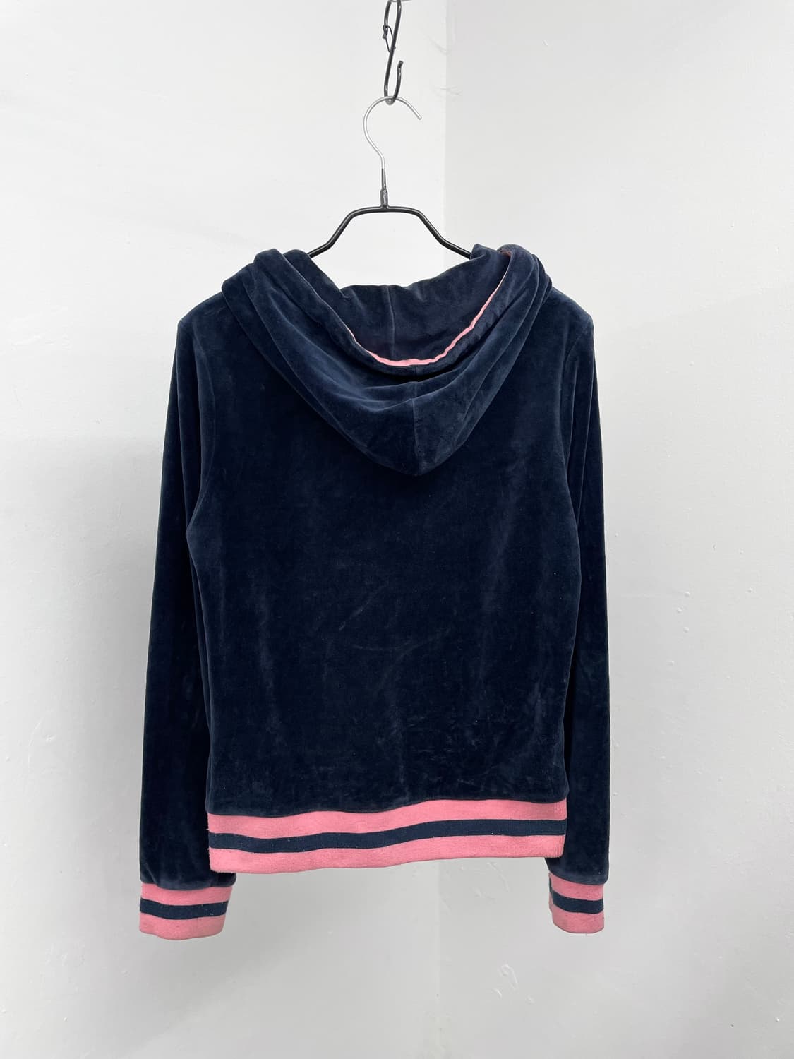 네이비 벨벳 핑크 하트 집업 상품이미지8