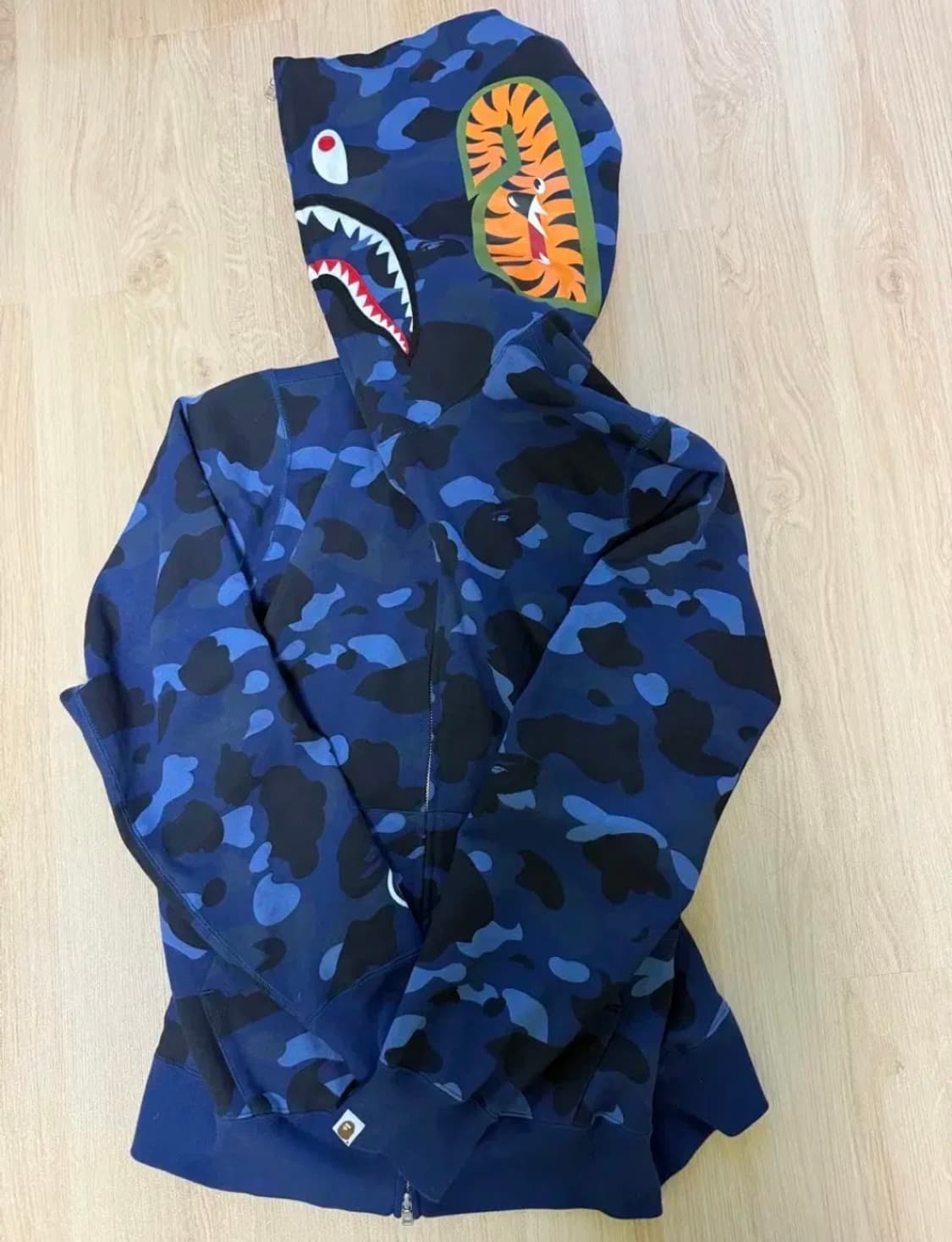 베이프 샤크 후드집업 청계 XL 상품이미지5