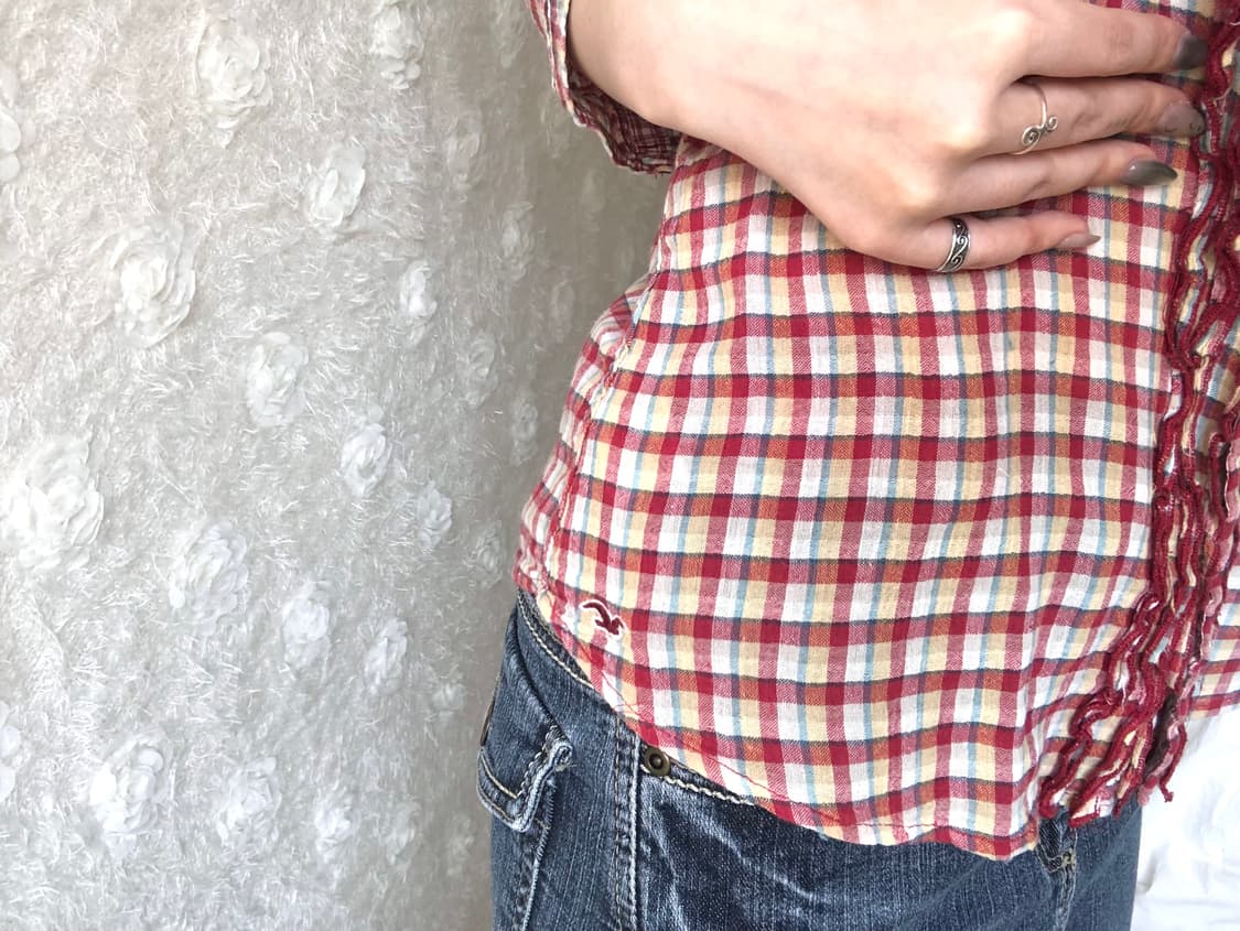 Hollister 레드 체크 7부 셔츠 상품이미지4