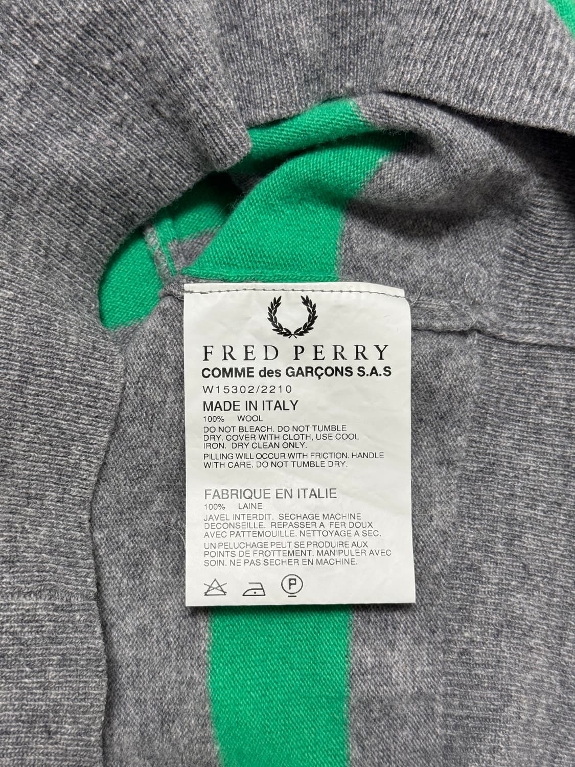 12SS 프레드페리 X CDG V넥 니트 상품이미지5