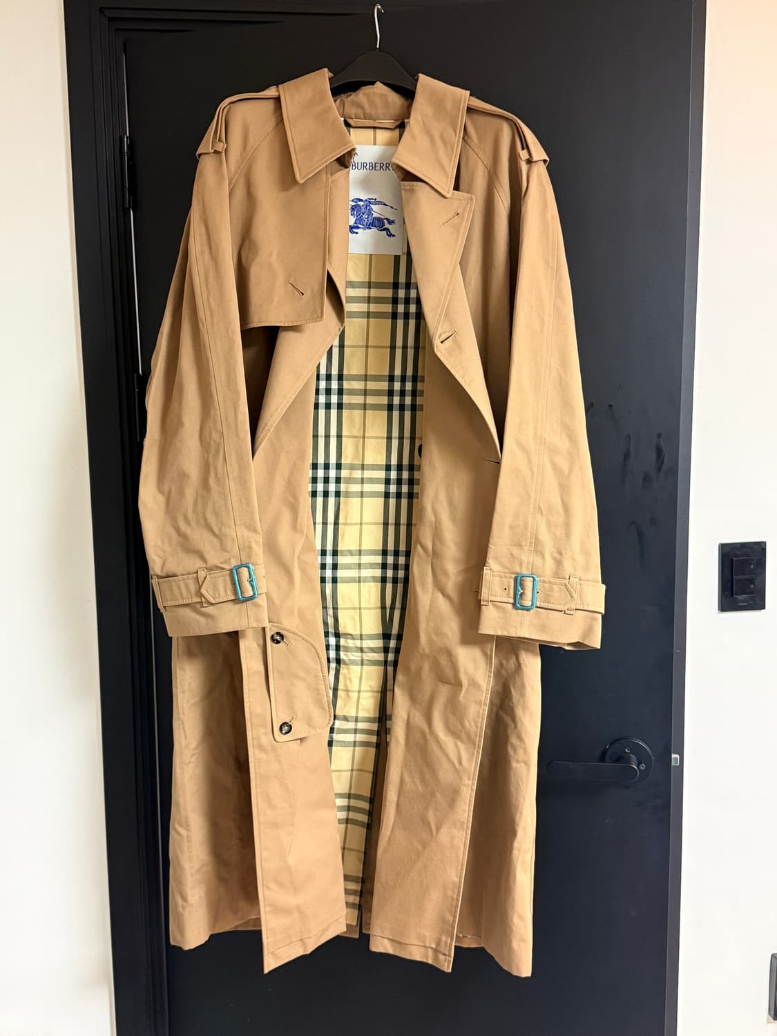 Burberry (110) 베이지 코튼 개버딘 위브 벨티드 남성 상품이미지6