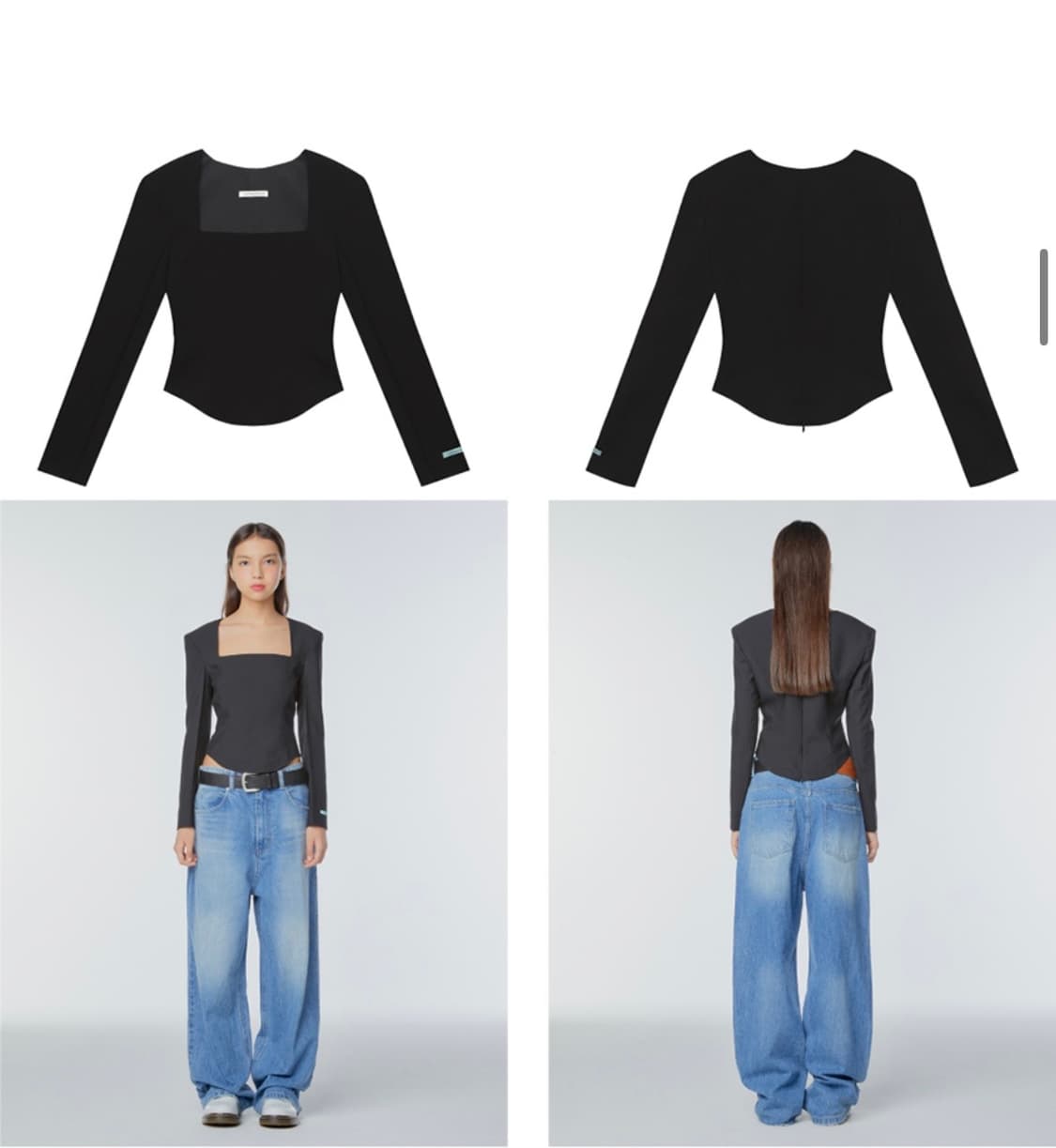 인스턴트펑크 스퀘어넥 블라우스 상품이미지4