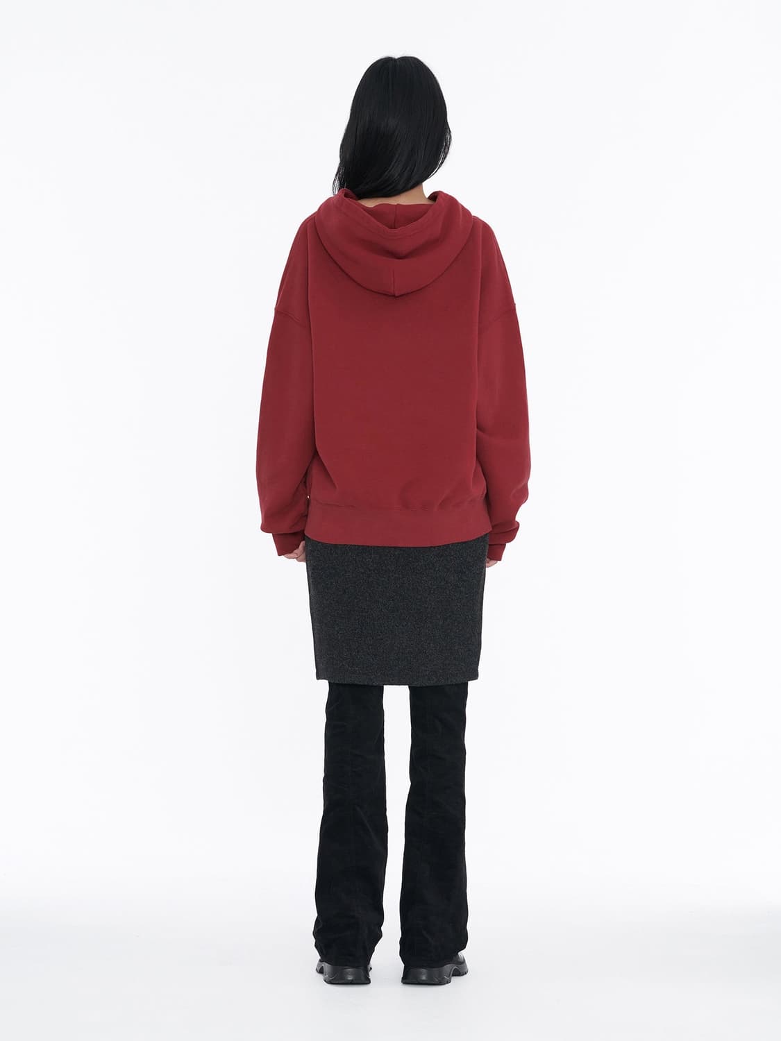 웰빙익스프레스 로고 패치 집업 버건디 상품이미지3