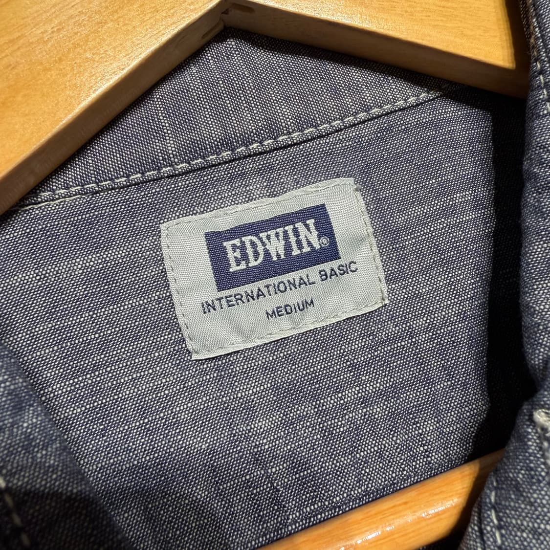 EDWIN 에드윈 데님 샴브레이 셔츠 M 상품이미지2