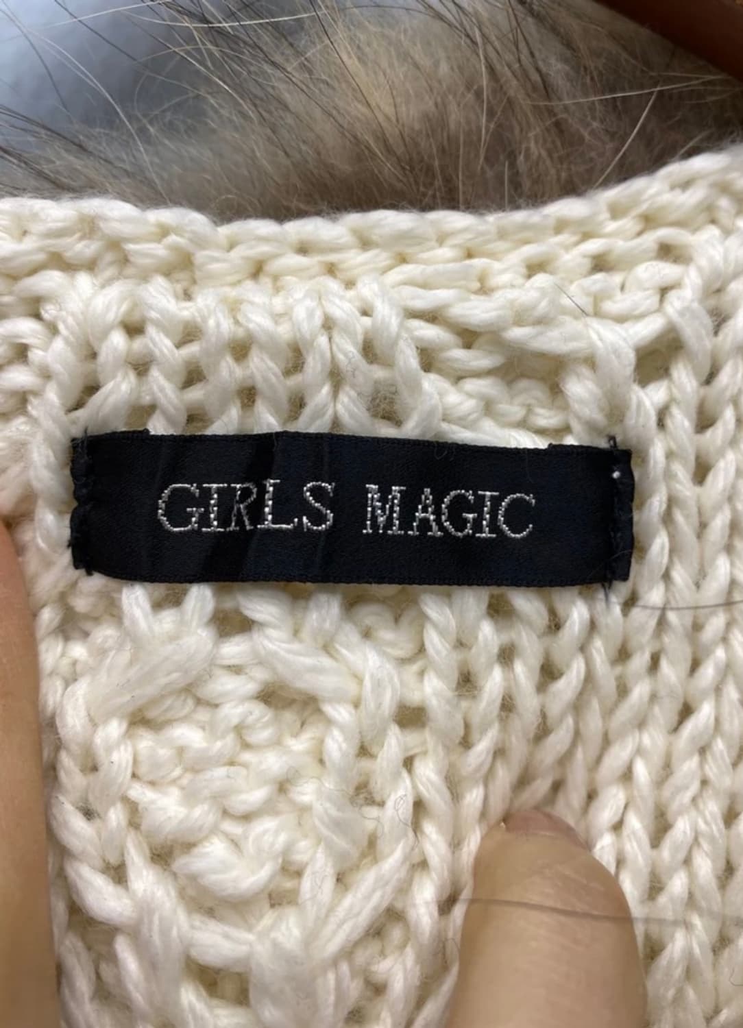 [8424] ivory cable fur trim sweater vest 상품이미지6