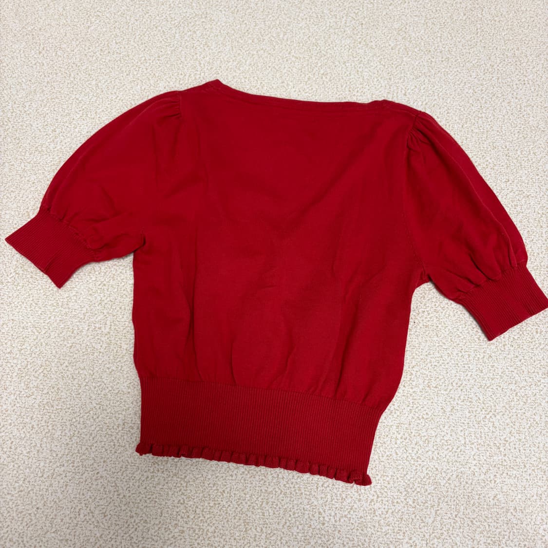 버버리 런던 크롭 반팔 레드 가디건 상품이미지6