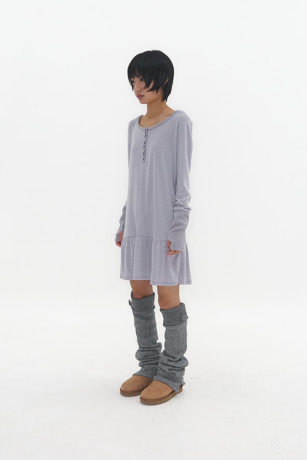 익스파이드걸 COZY BUTTON LEG WARMER GREY 상품이미지6