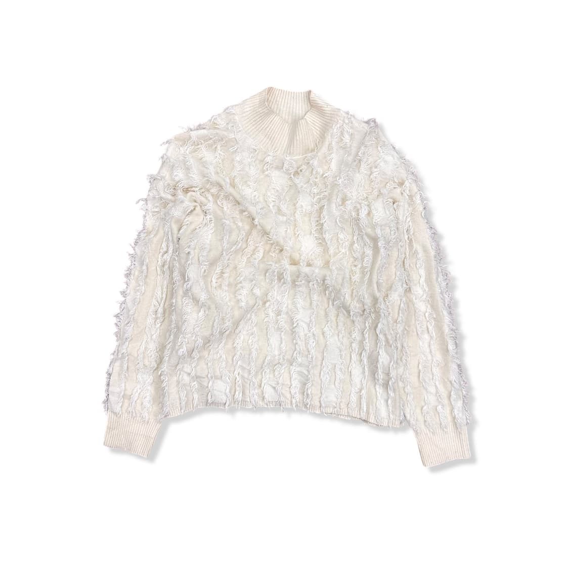 Ray BEAMS Full Fringe  Ivory Turtleneck  상품이미지1