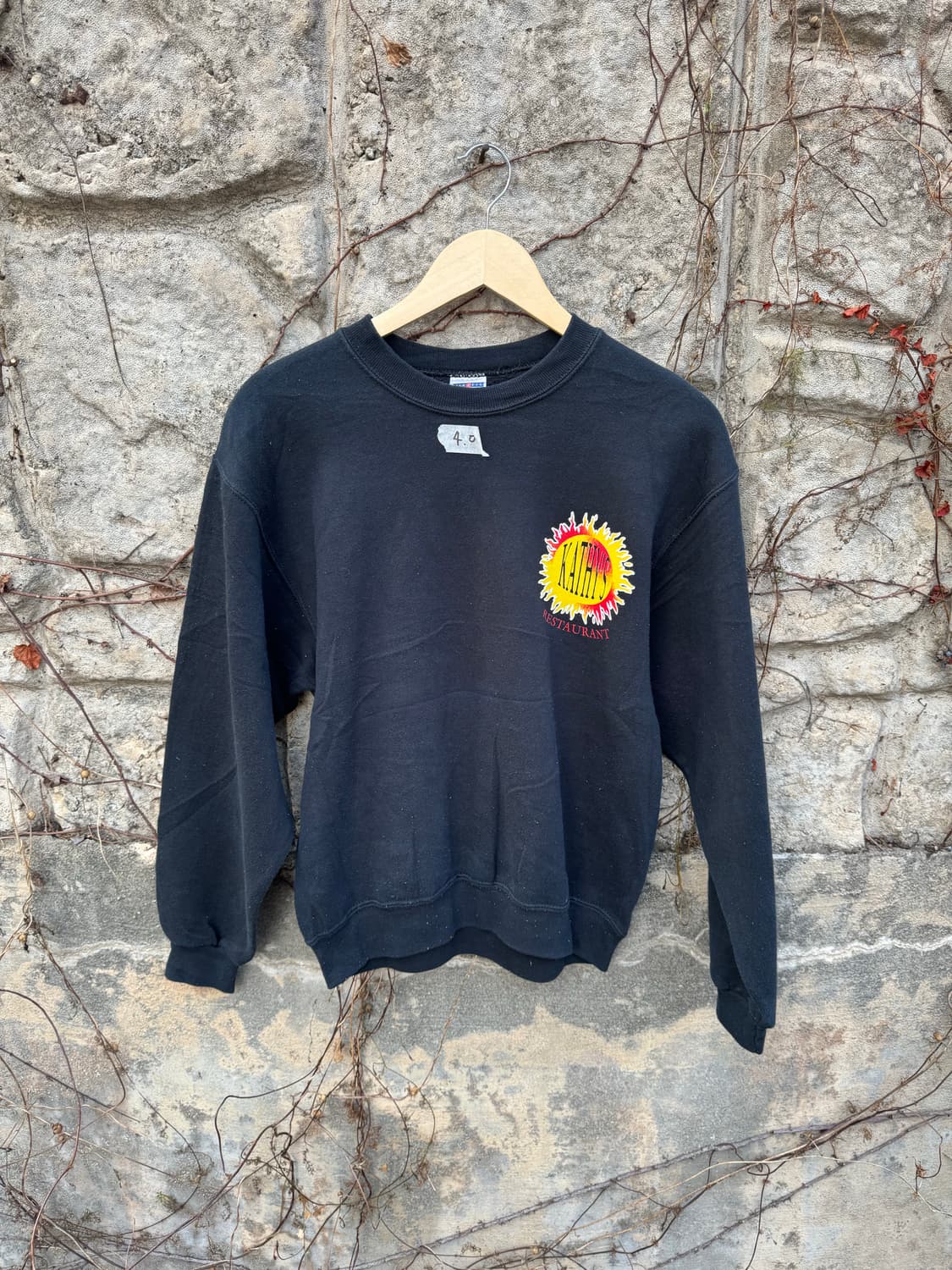 00s 저지스 러셀 빈티지 샌드위치 프린팅 스웻 셔츠 맨투맨 블랙 상품이미지1