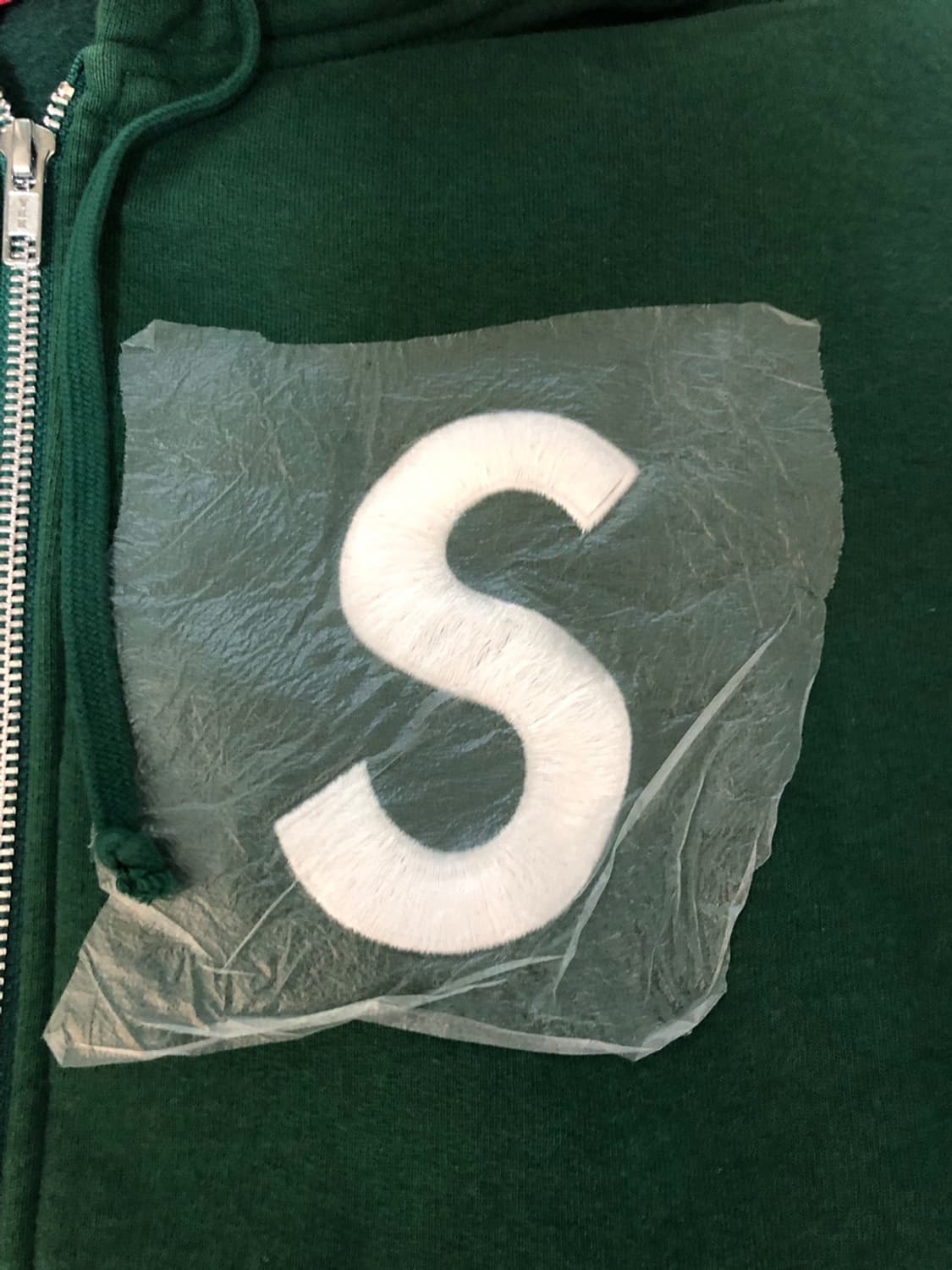 [L] 슈프림 S 로고 집업 후드 스웨트셔츠 다크 그린 상품이미지3