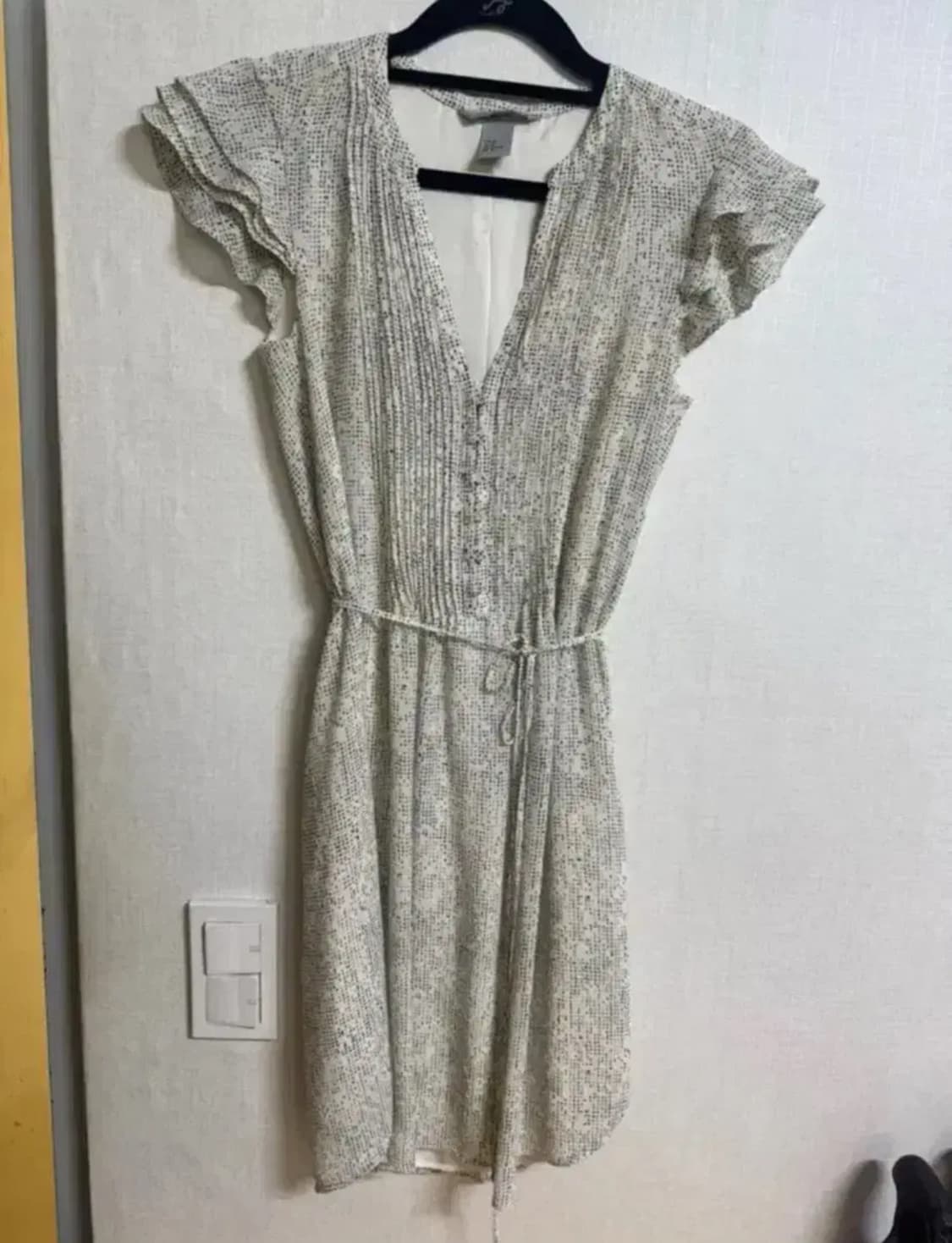 vtg H&M 플로럴 패턴 V넥 시폰 원피스 상품이미지3