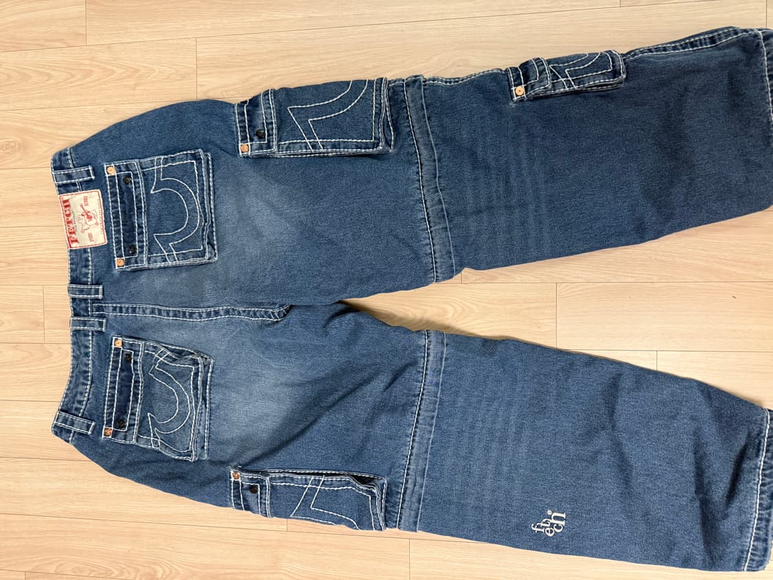 [Xl] 트루릴리전x페치 세퍼레이트 카고팬츠 인디고 상품이미지4