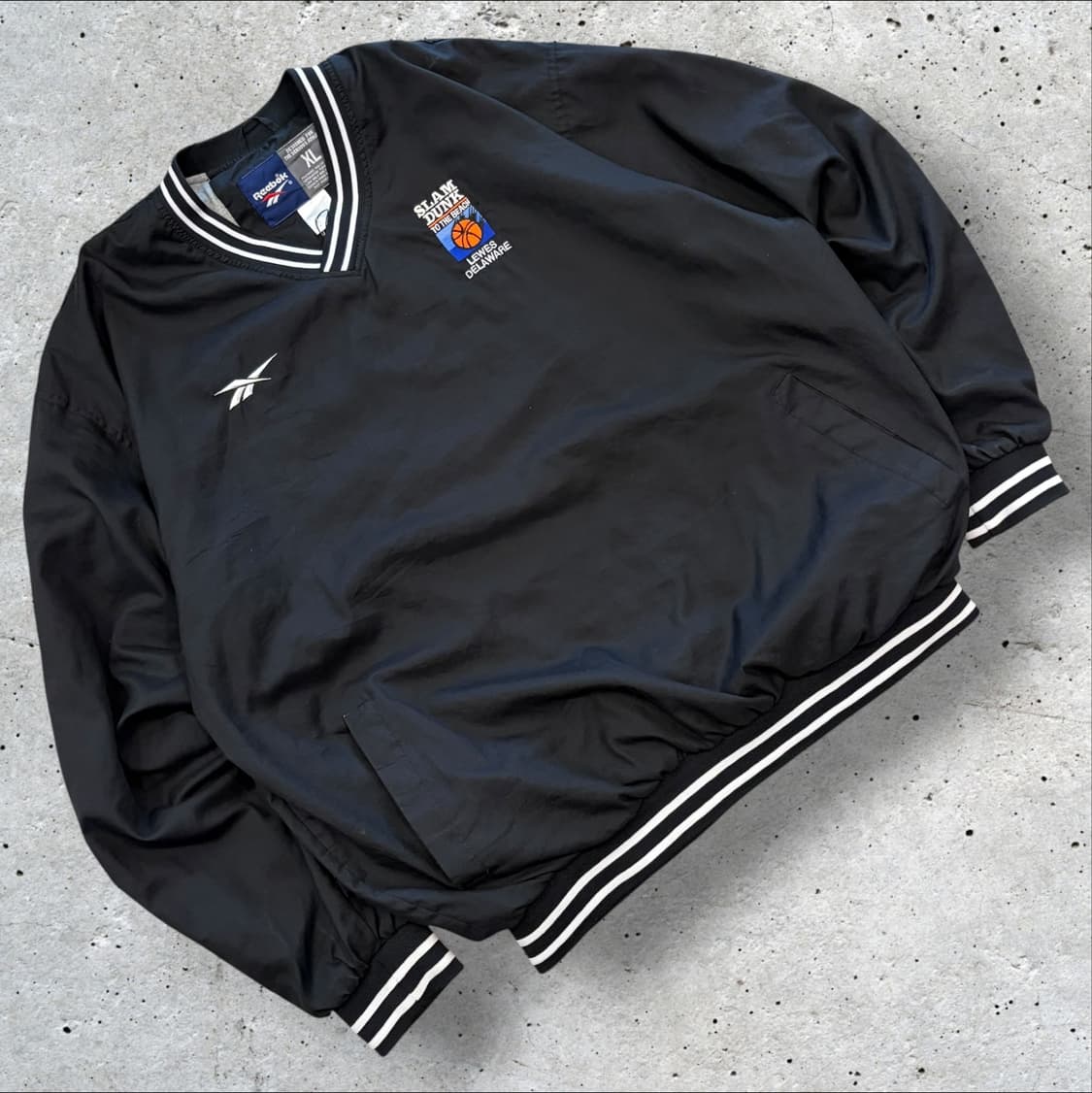 [XL] 리복 슬램덩크 웜업 맨투맨 바람막이 블랙 D888 상품이미지1