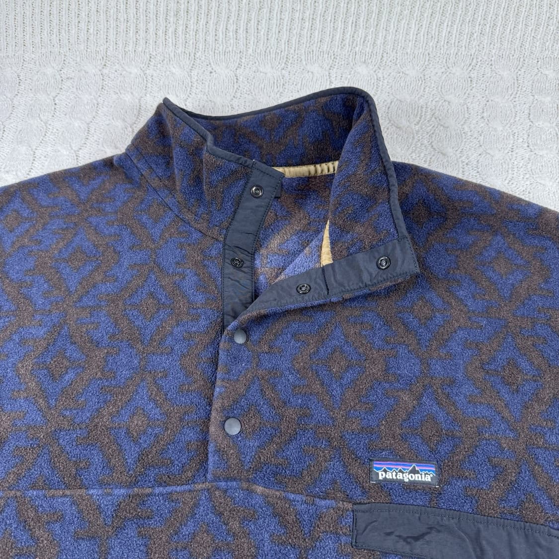 파타고니아 신칠라 스냅-T 아즈텍 블루/브라운 상품이미지2