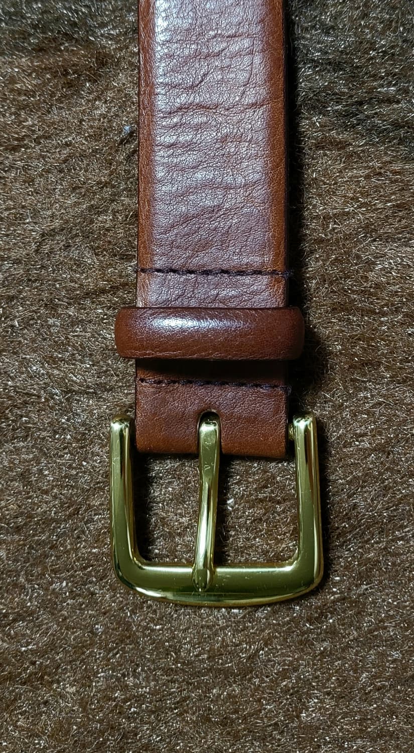 폴로 랄프로렌 남성용 다크 브라운 가죽벨트 상품이미지6