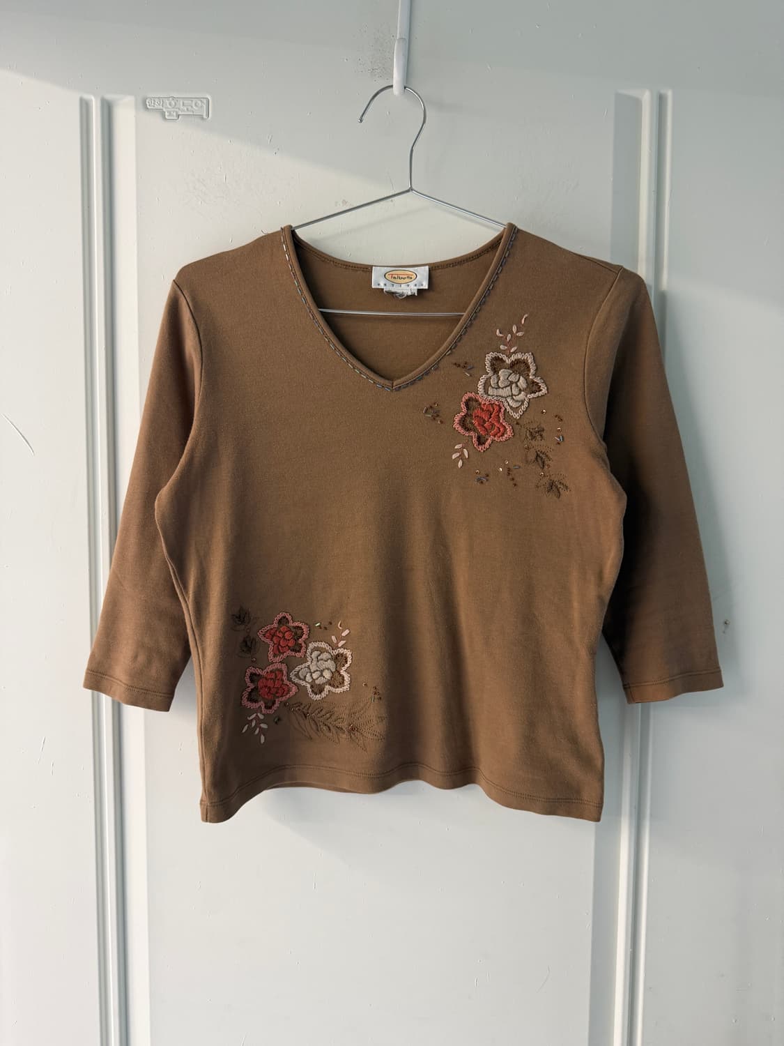 일본빈티지 자수 비즈 브이넥 상품이미지4