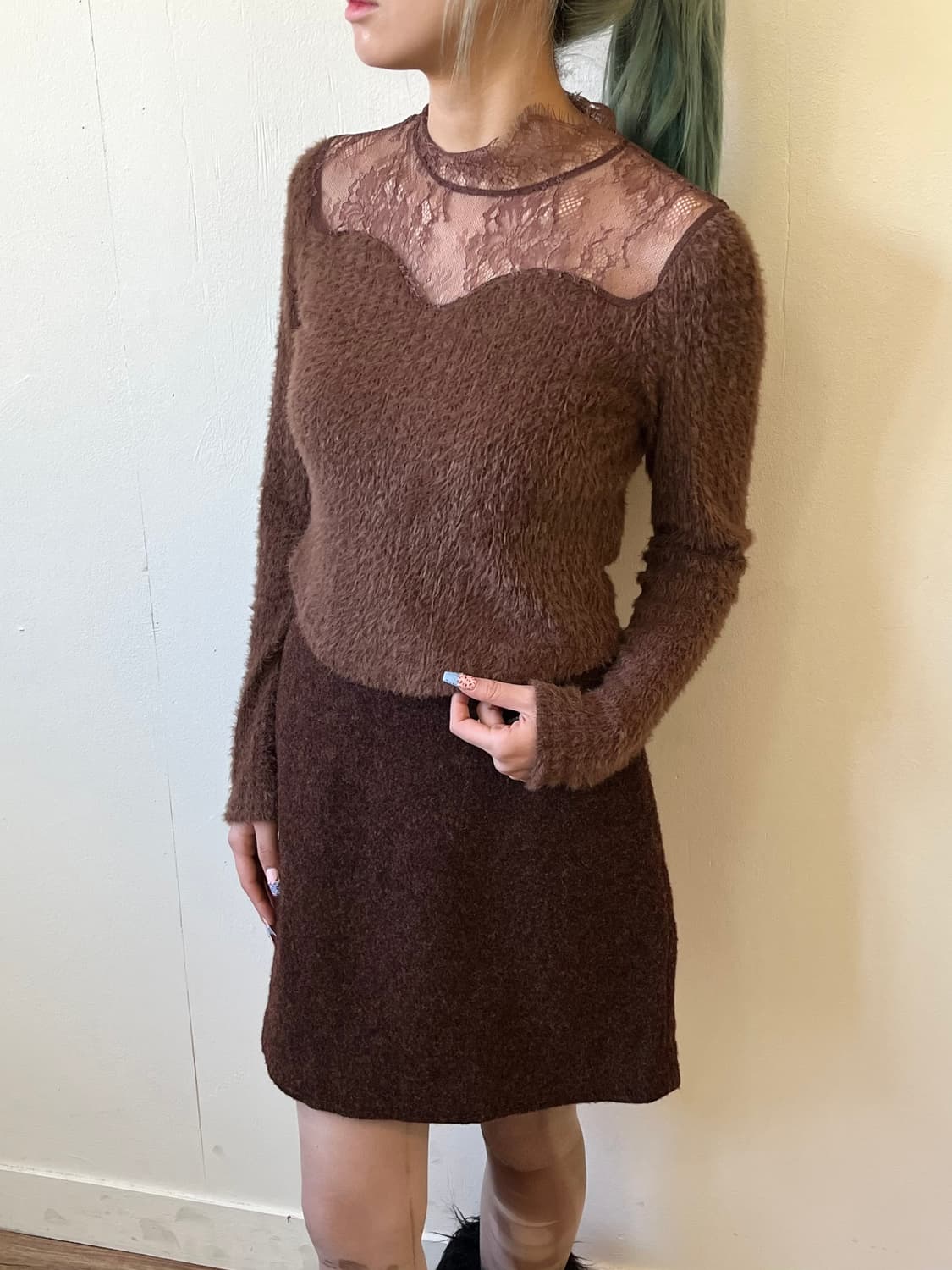 DAZY 시스루 터틀넥 상품이미지5