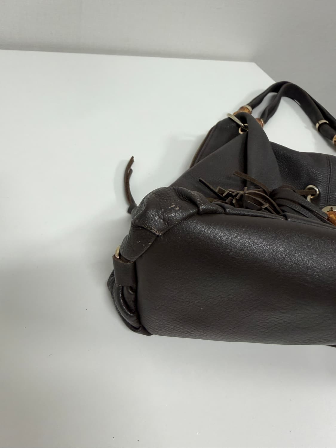 빈티지 뱀부 브라운 숄더백 상품이미지4