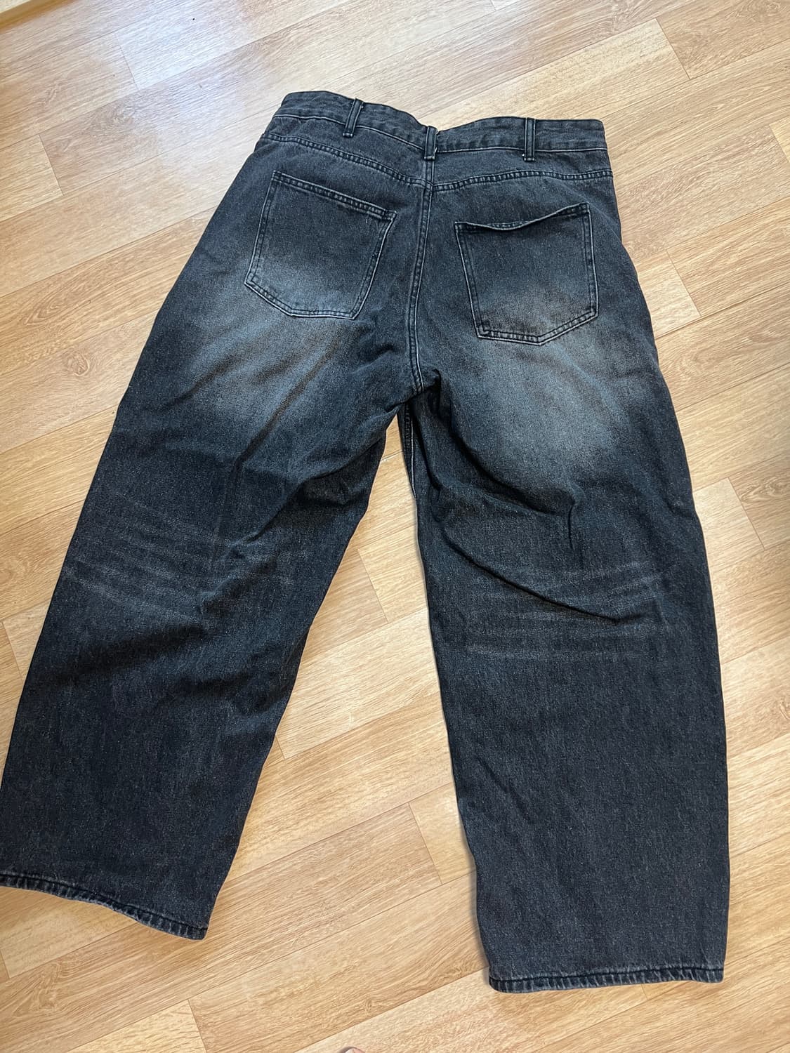 시그니처 벌룬핏 커브드 데님 팬츠 블랙 XL 상품이미지2