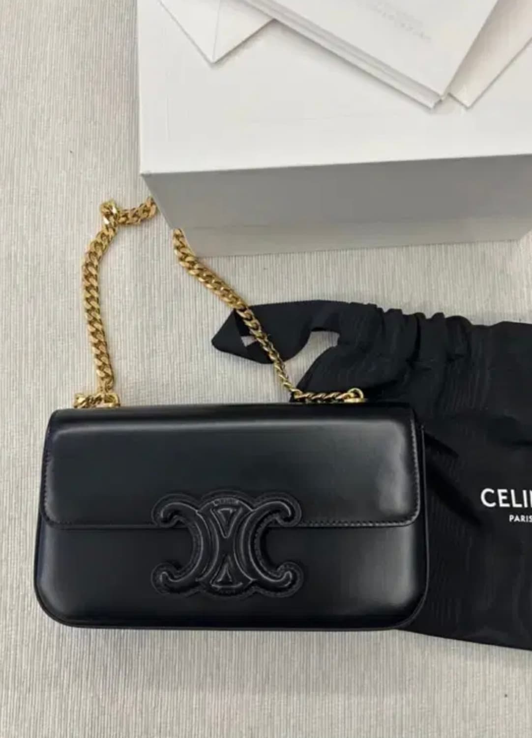 셀린느 퀴르 트리오페 체인 숄더백 블랙 상품이미지1
