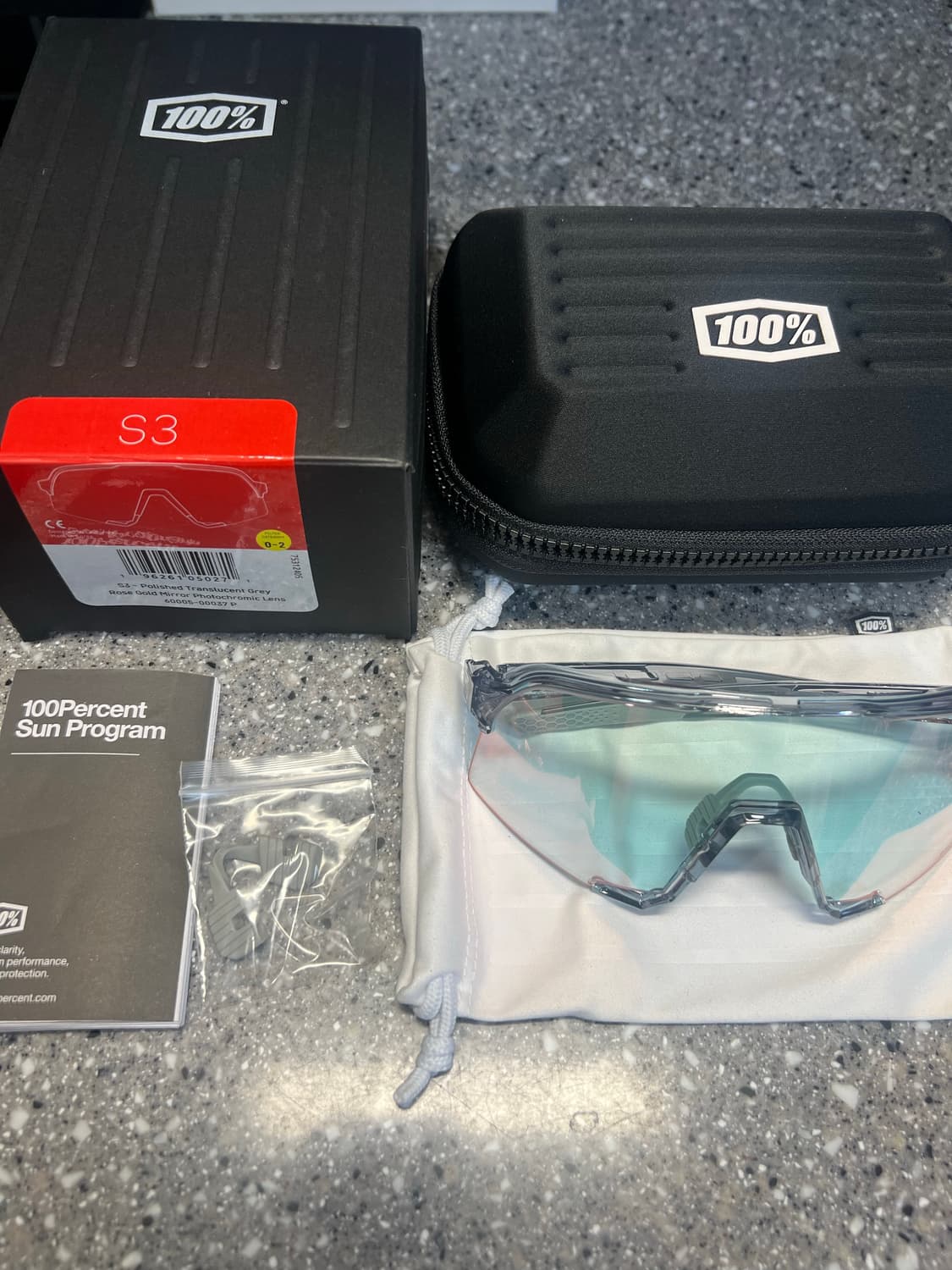 [새상품] 100% S3 폴리쉬드 트렌슬러센트 그레이 로즈 골드 미러 상품이미지4