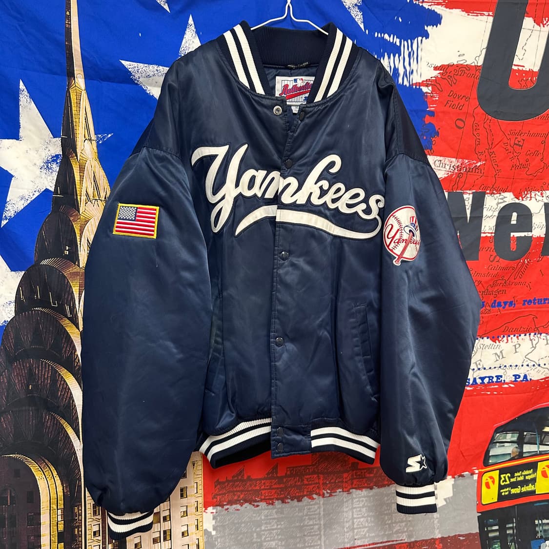 s급 스타터 성조기 오왼 뉴욕양키스 오버핏누빔자켓 XL105 상품이미지3