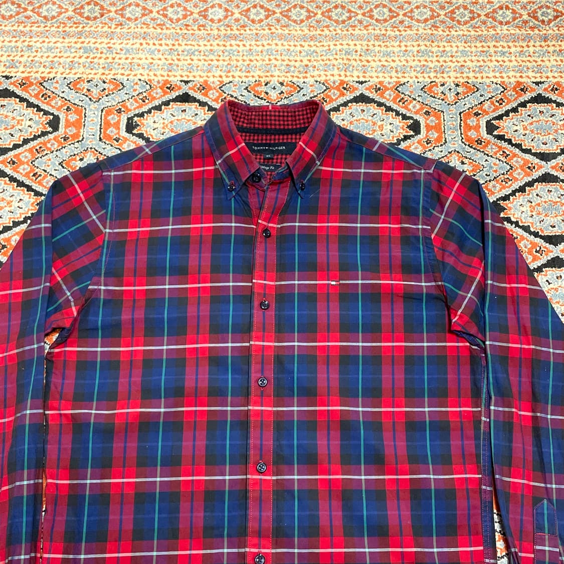 타미힐피거 레드 타탄체크 셔츠 남방 남성XS 상품이미지2