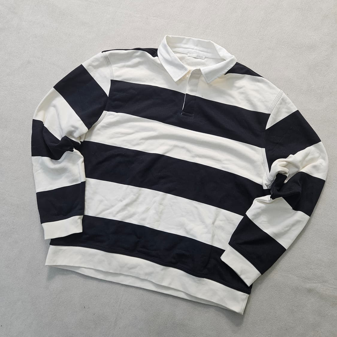 2XL 자라 빅핏 스트라이프 카라 긴팔티 0408Y 상품이미지1