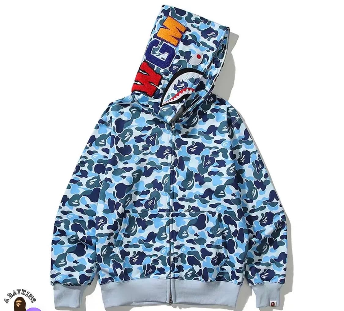 베이프 샤크후드 블루 xl 새상품 상품이미지1