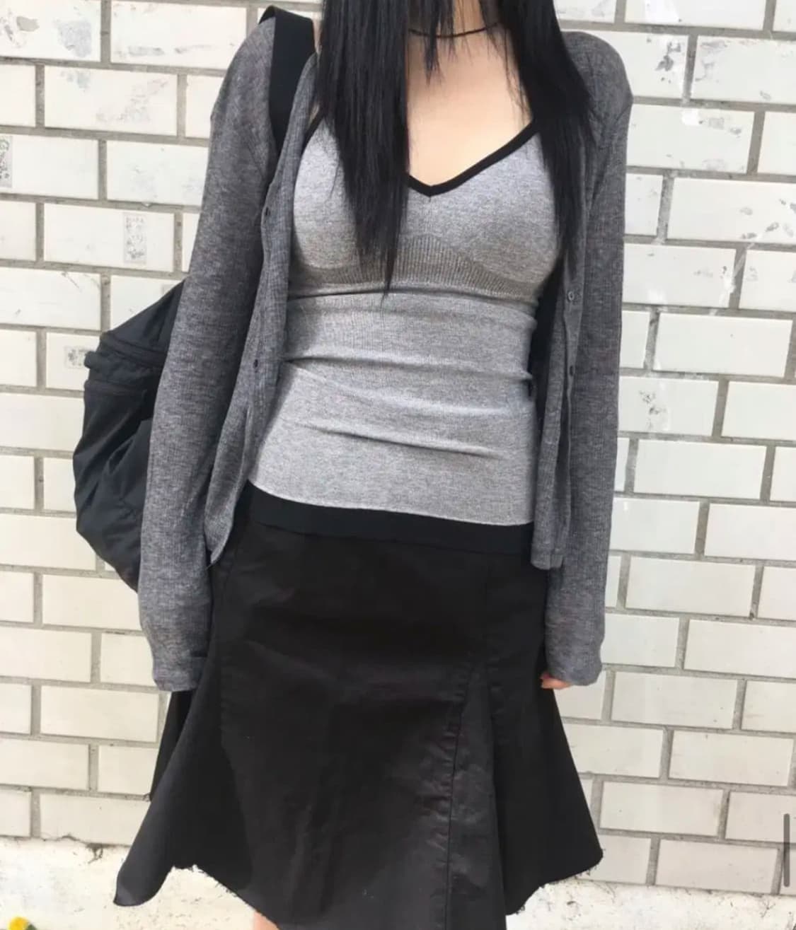 아워캐비넷 calm slim 가디건 차콜 상품이미지1