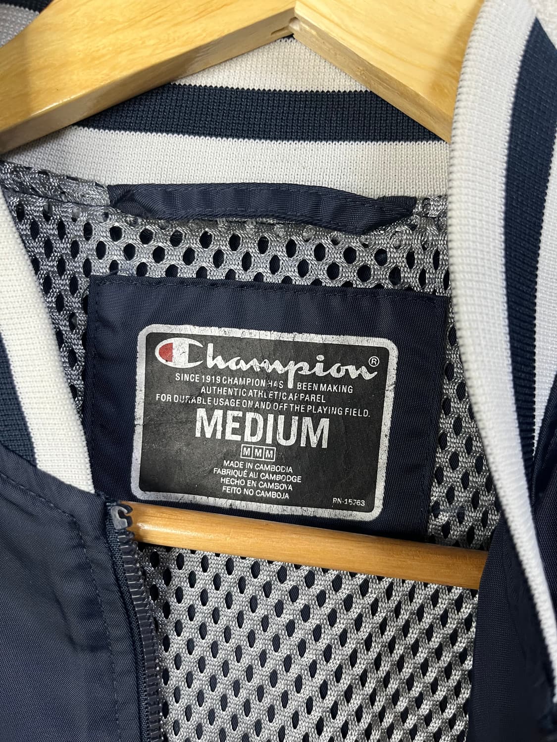 챔피온 빅로고 네이비 야구 점퍼 상품이미지5