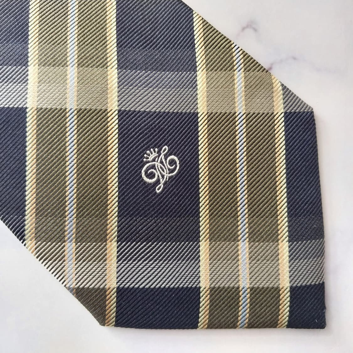 닥스 실크 네이비 체크 넥타이 9.8cm A+등급 K2072 상품이미지6