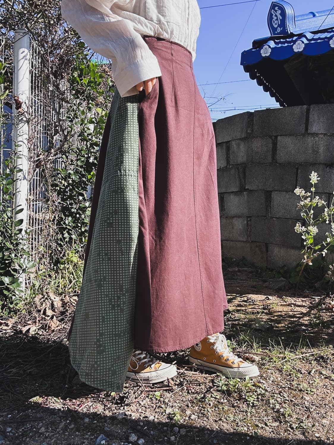일본 빈티지 롱 스커트 모리룩 그런지 특이한옷 상품이미지1