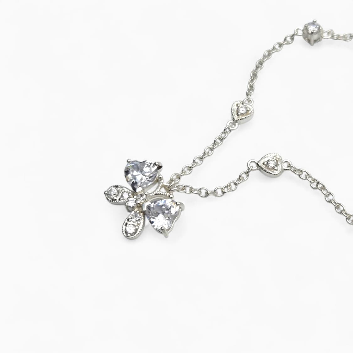 안나수이 큐빅 세팅 나비 펜던트 실버 목걸이 상품이미지5