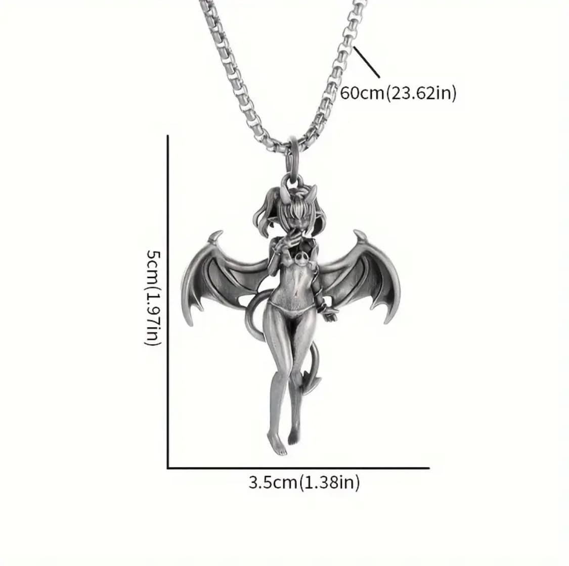 Y2k Succubus Silver Pendant <3 상품이미지2