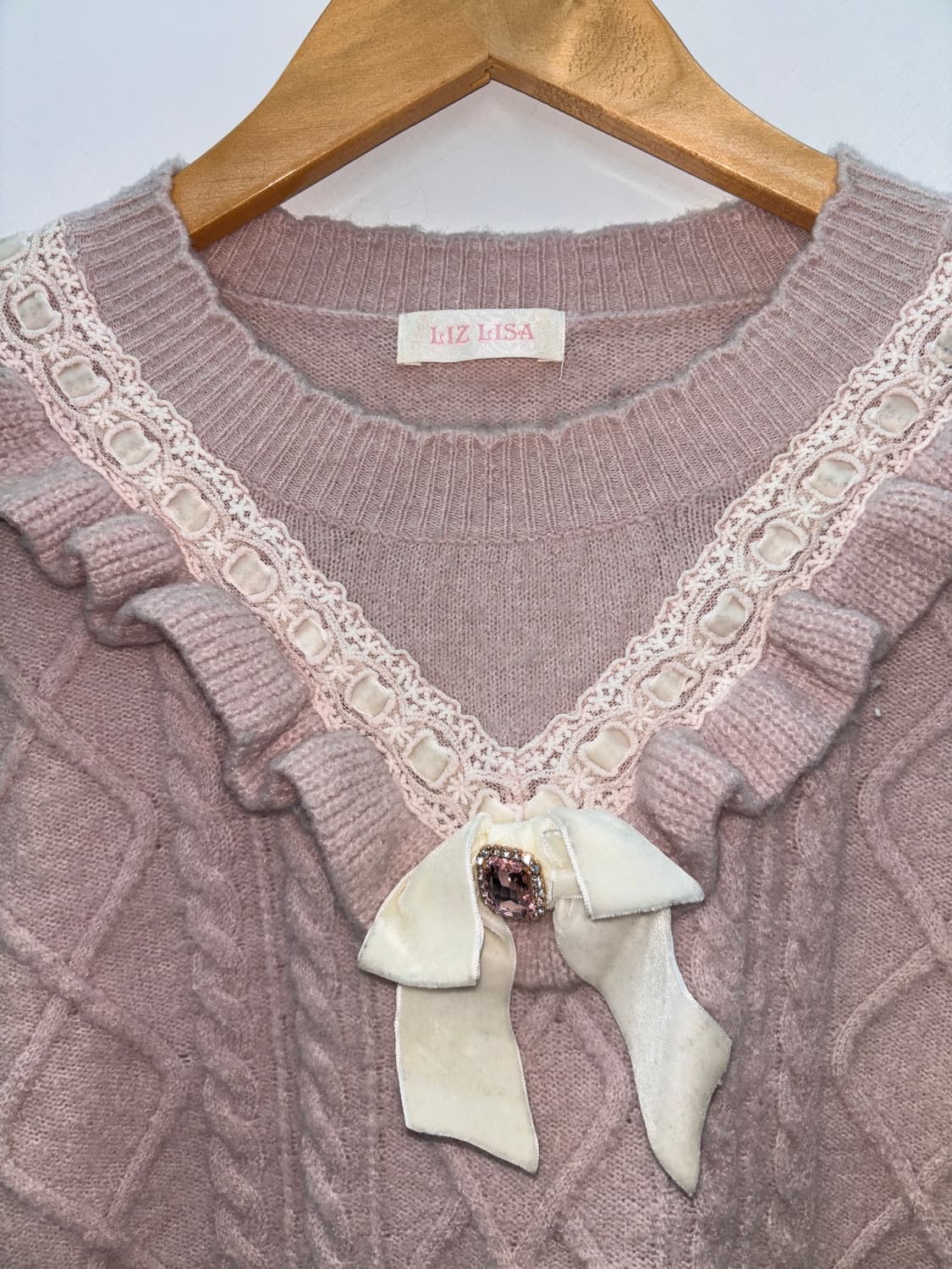 리즈리사 딸기우유 리본 니트 상품이미지6