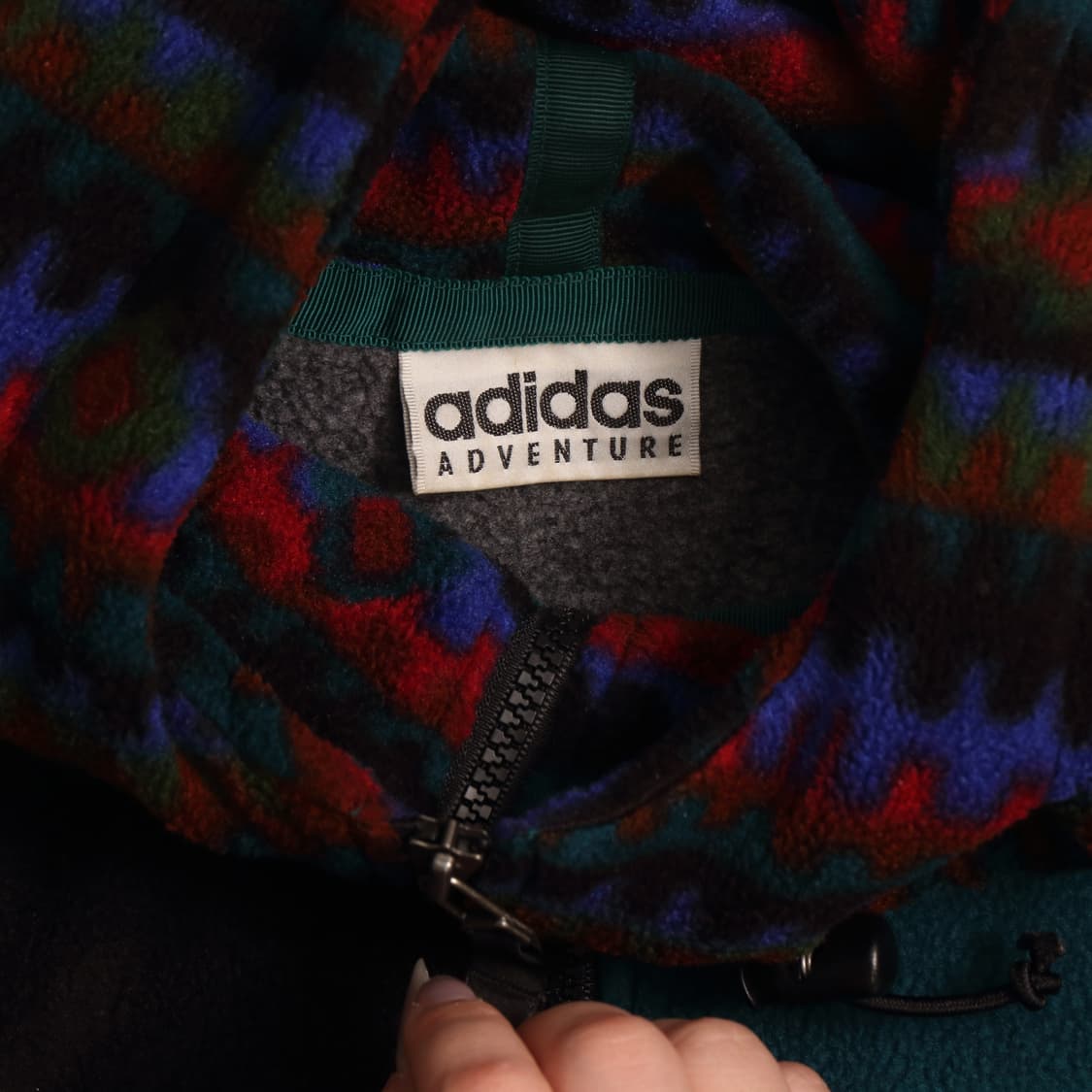 90's 아디다스 어드벤쳐 자카드 플리스 후드집업 A1534 상품이미지3