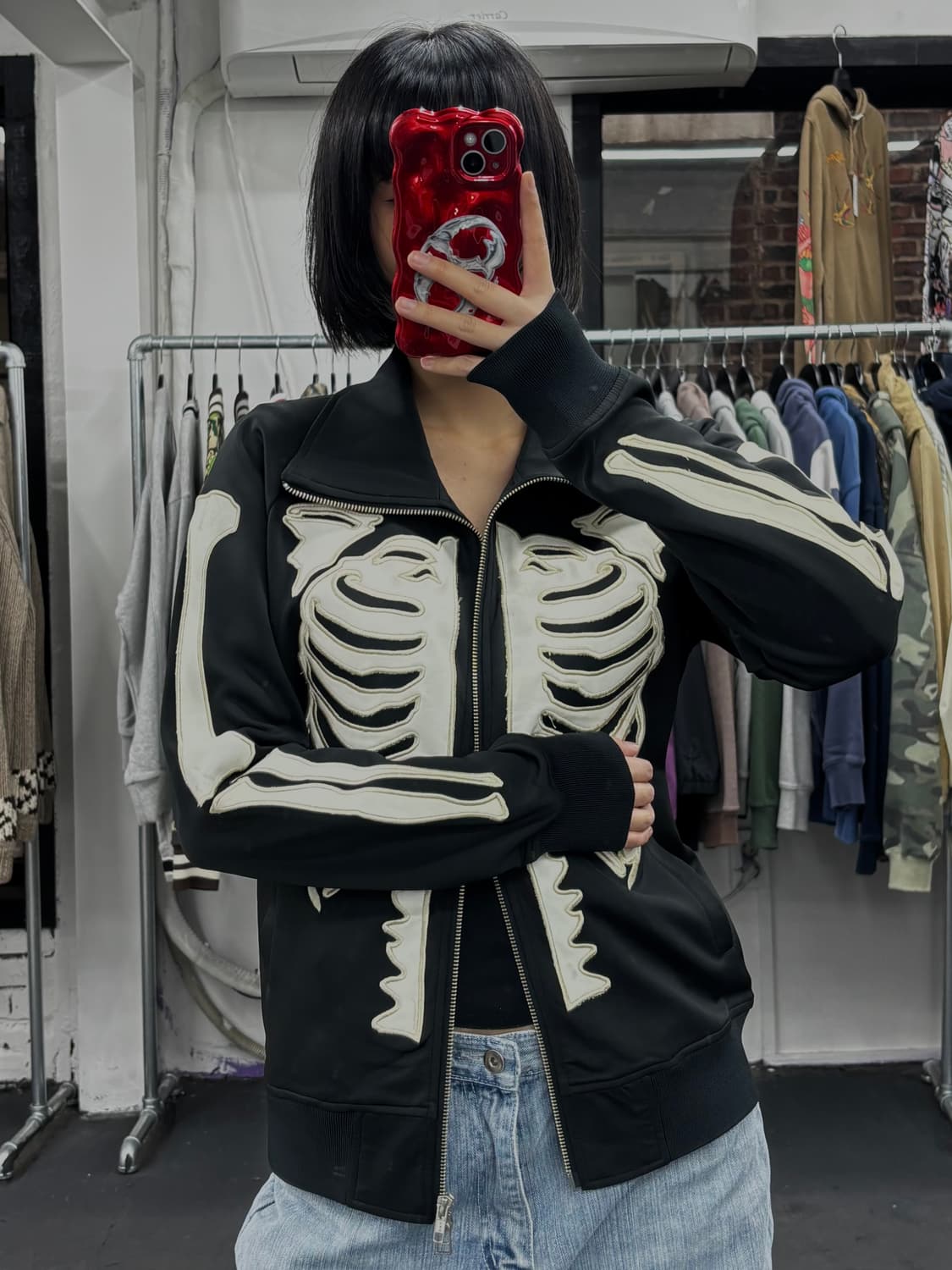 밴슨 레더 본 스켈레톤 트랙자켓 상품이미지3