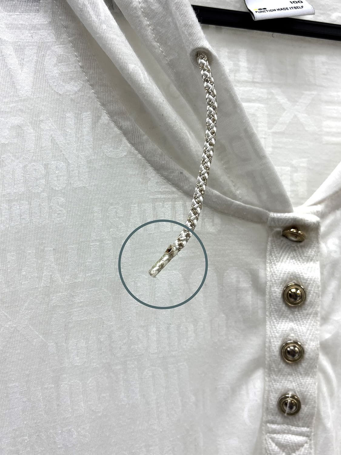 빈티지 갸루 펑크룩 화이트 반팔 후드 상품이미지8