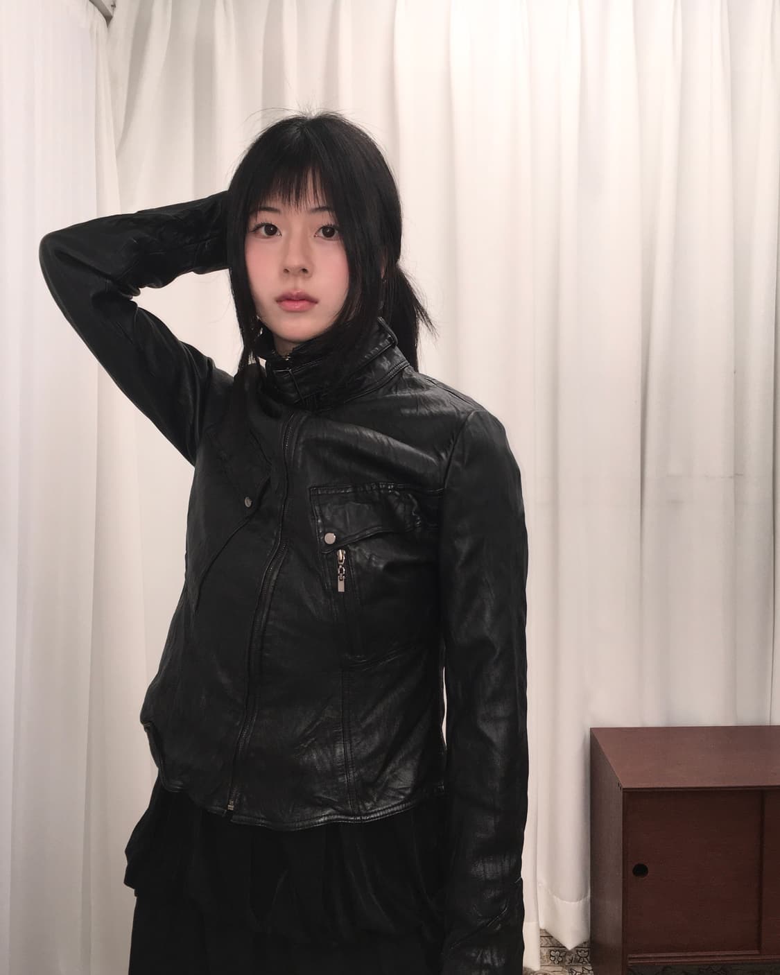 블랙 램스킨 가죽자켓 상품이미지1