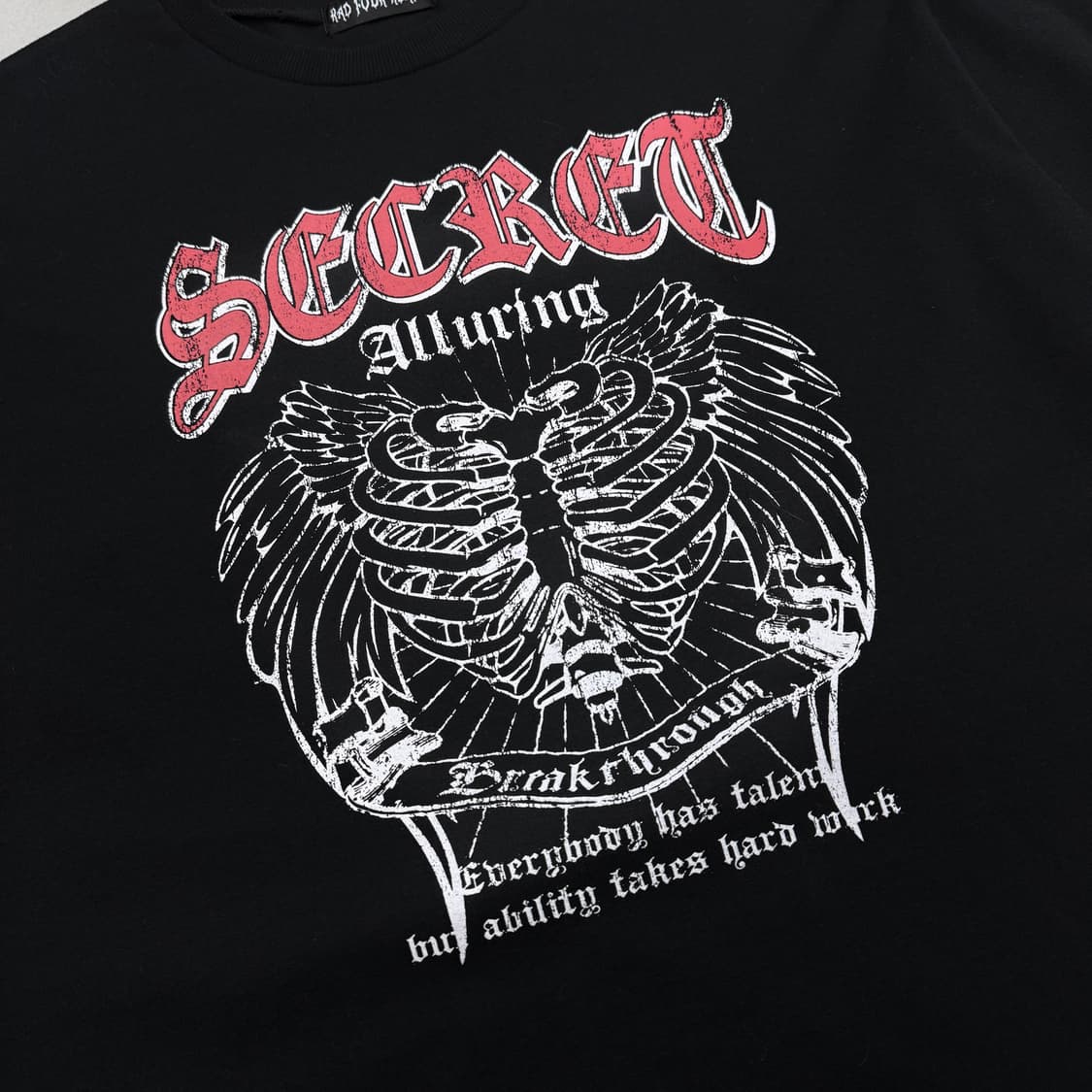 JPN 제팬 체크 반팔 레이어드 본 뼈 그래픽 롱슬리브 상품이미지3